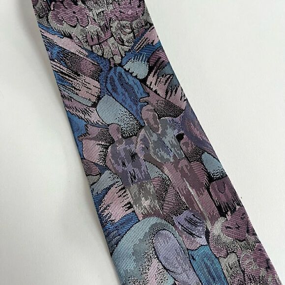 Vintage purple abstract tie  - Picture 3 of 6